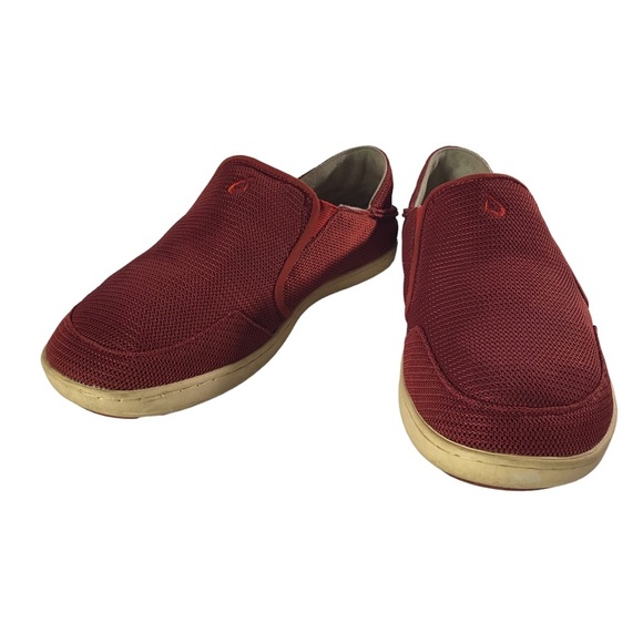 Olukai Nohea Mesh Slip On Shoes Mens 8.5 Red Loafers‎ Causal Comfort Sneakers - Picture 2 of 9